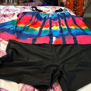 Colorful Tie-Dye Tankini Set